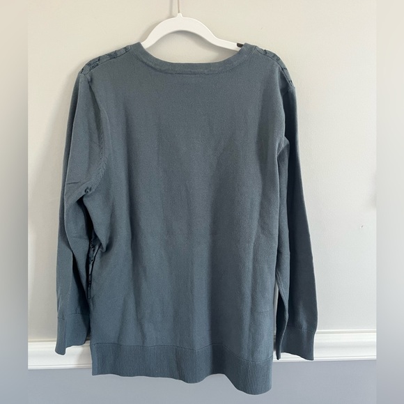 NWT LOFT Blue Floral Button-Up Cardigan - Picture 2 of 4